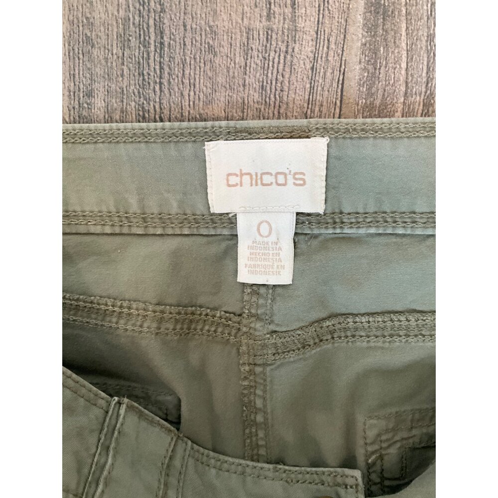 Chico's Bermuda Shorts 14" Inseam Olive Green Women's size 0 (4) - Picture 4 of 7